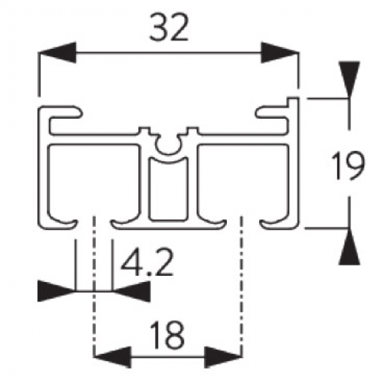 Profile 2 channel white (Price per Metre)