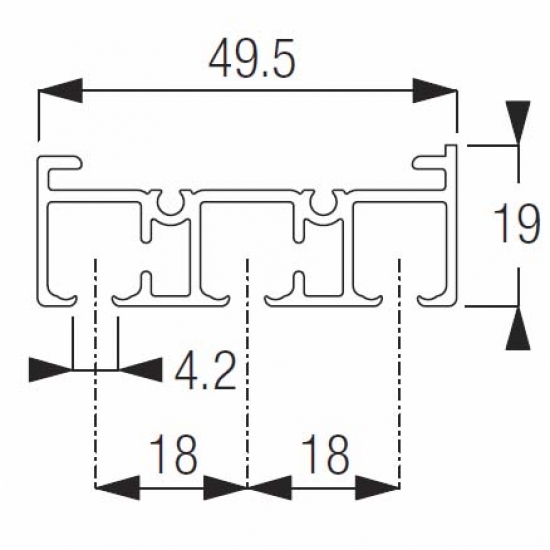 Profile 3 channel white Profile 3 channel white