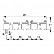 Profile 5 channel white (Price per Metre)