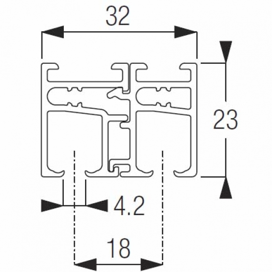 Profile 2 channel white (Price per Metre)