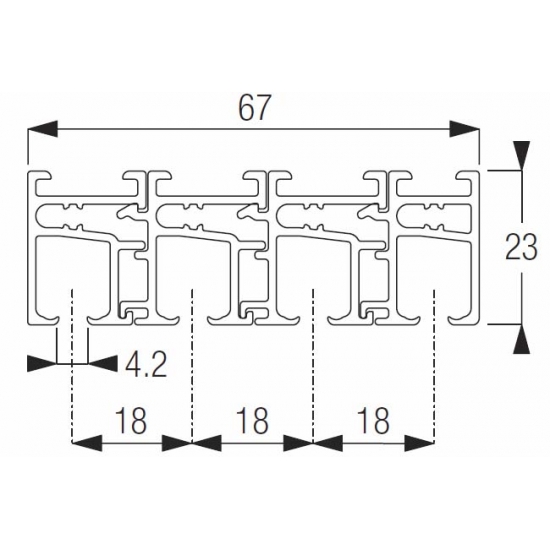 Profile 4 channel white (Price per Metre)