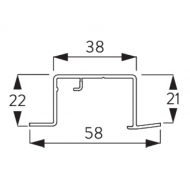 Recess Profile 2 channel white (Price per Metre)