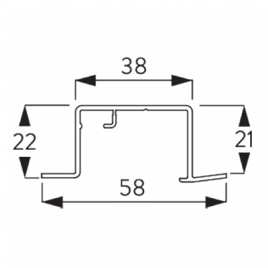 Recess Profile 2 channel white (Price per Metre)