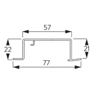 Recess Profile 3 channel white (Price per Metre)