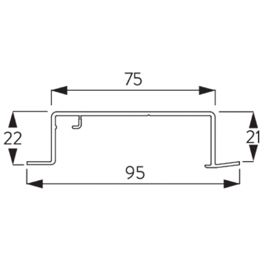 Recess Profile 4 channel white (Price per Metre)