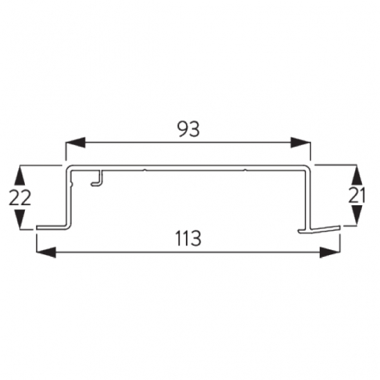 Recess Profile 5 channel white (Price per Metre)