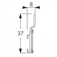 Aluminium Carrier with Velcro in White (per metre)