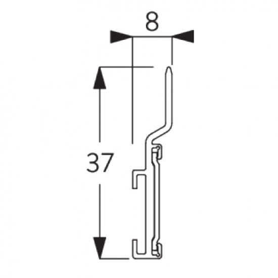 Aluminium Carrier with Velcor in White (per metre)