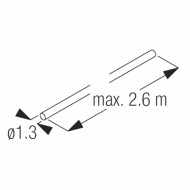 Wire METAL 1.3mm x 2.6m (side guide)  (per length 260cm) Wire METAL 1.3mm x 2.6m (side guide)  (per length 260cm)