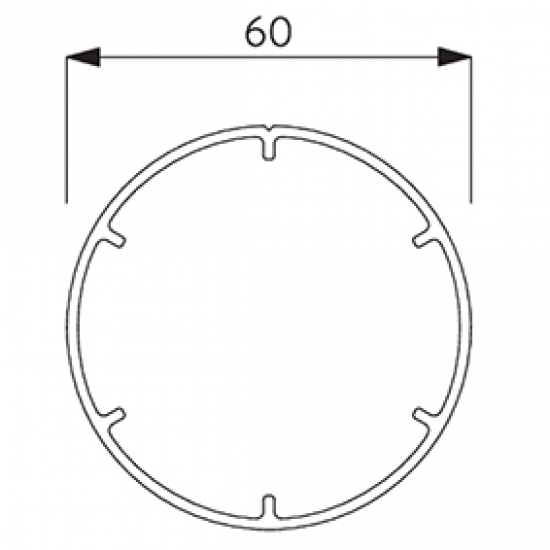 Profile Tube (60mm) (per metre)