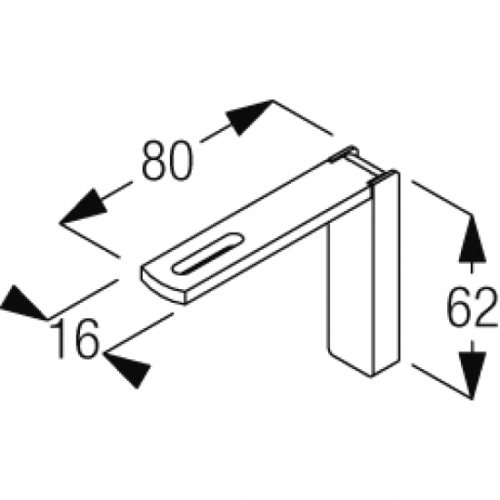 Smart fix 80mm Bracket Set Slotted for Metropole & Metroflat (made up of parts 11125 + 11116)