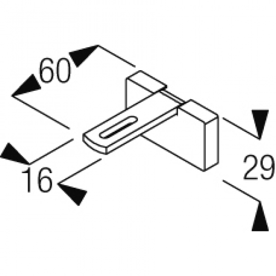 Square Smart fix 60mm Bracket Set Slotted for Metropole & Metroflat (made up of parts 11145 + 11137)