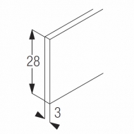 Aluminium weight bar  28mm x 3mm (4 metre length only) Aluminium weight bar  28mm x 3mm (4 metre length only)