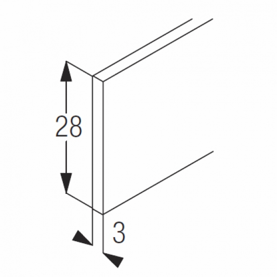 Aluminium weight bar  28mm x 3mm (4 metre length only)