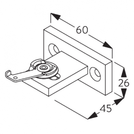 T' bracket A, with 1 rivetted clamp