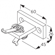 T' bracket A, with 2 rivetted clamps T' bracket A, with 2 rivetted clamps
