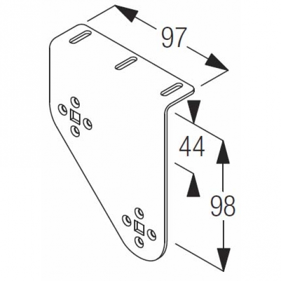 Double Roller Blind Bracket, Right  (small systems) (Obsolete)