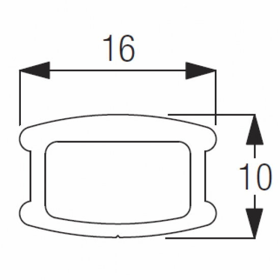 8003 Bottom bar (16mm) (per metre)