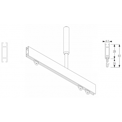 1085 Shower rail system  (Discontinued April 2019)