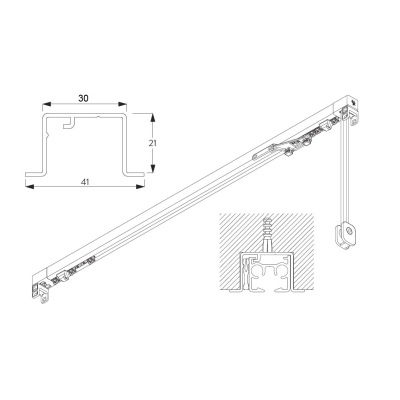 3870 Recess Corded systems. Medium profile. (For medium weight applications) Now also available in Black