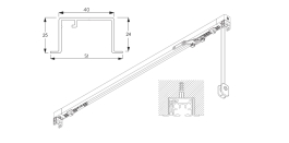 3970 Recess and Wave Recess  Corded Complete systems. Large Profile. (For medium to heavy weight applications) (White Only)