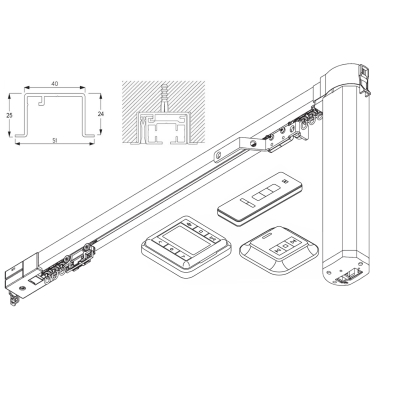 5100 new Recess Autoglide systems (New April 2026)  (For light to medium weight applications) Available in White and Black