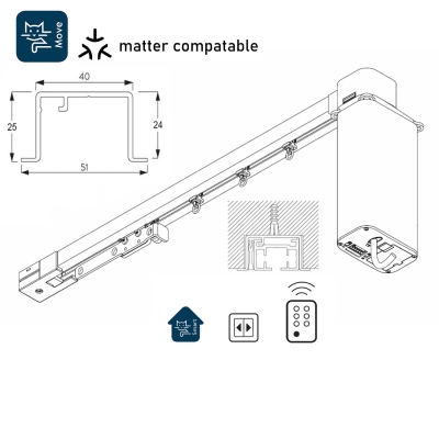 5600  Recess and Wave Recess Electric systems. Large profile. (For medium to heavy weight applications) Available in White and Black
