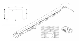 5600  Recess and Wave Recess Electric systems. Large profile. (For medium to heavy weight applications) Now also available in Black