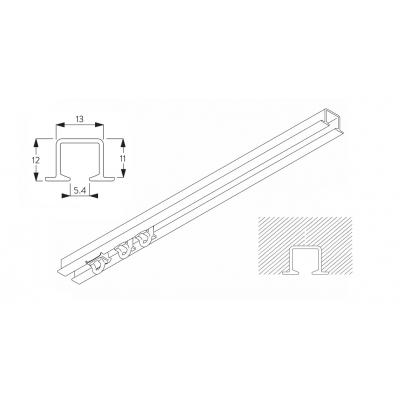 6243 Recess Hand drawn systems.  Medium profile. (For light weight applications) (White Only)