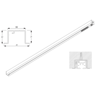 6870 Recess and Wave Recess Hand drawn systems. Medium profile. (For medium weight applications), Now also available in Black