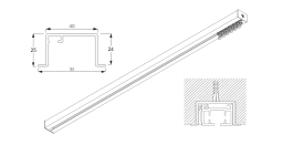 6970 Recess and Wave Recess Hand drawn systems. Large Profile. (For heavy weight applications) Now also available in Black