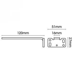 Square Smart fix 120mm Bracket only